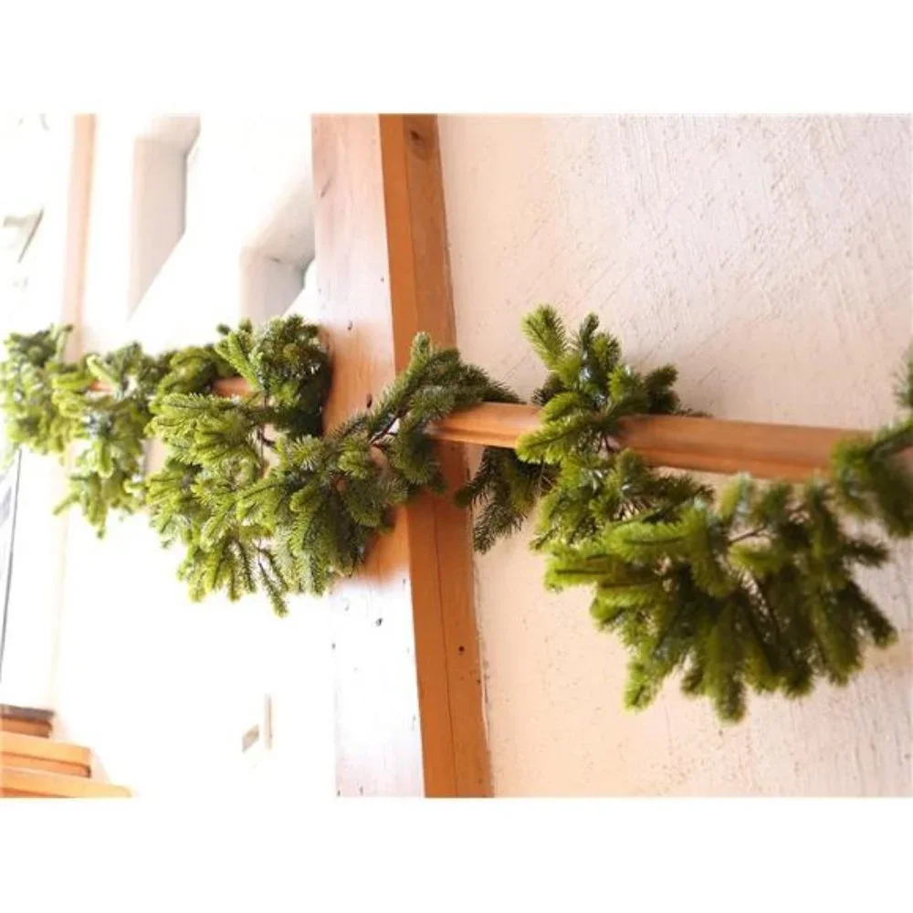 6FT Christmas Garland Pine Garland with 16.4FT LED Lights String, Greenery Plant